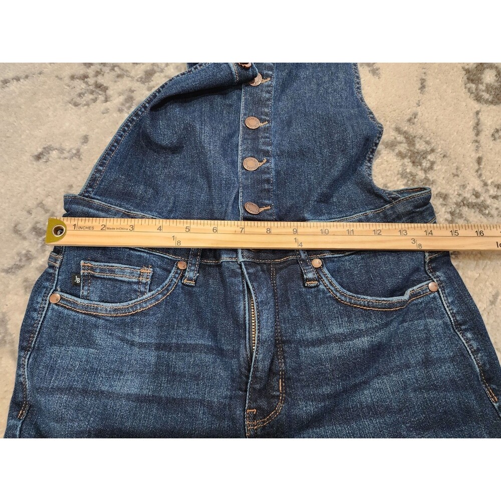 Judy Blue Flare Overalls Womens LARGE Blue Denim Jeans Stretch Bibs - Picture 6 of 8
